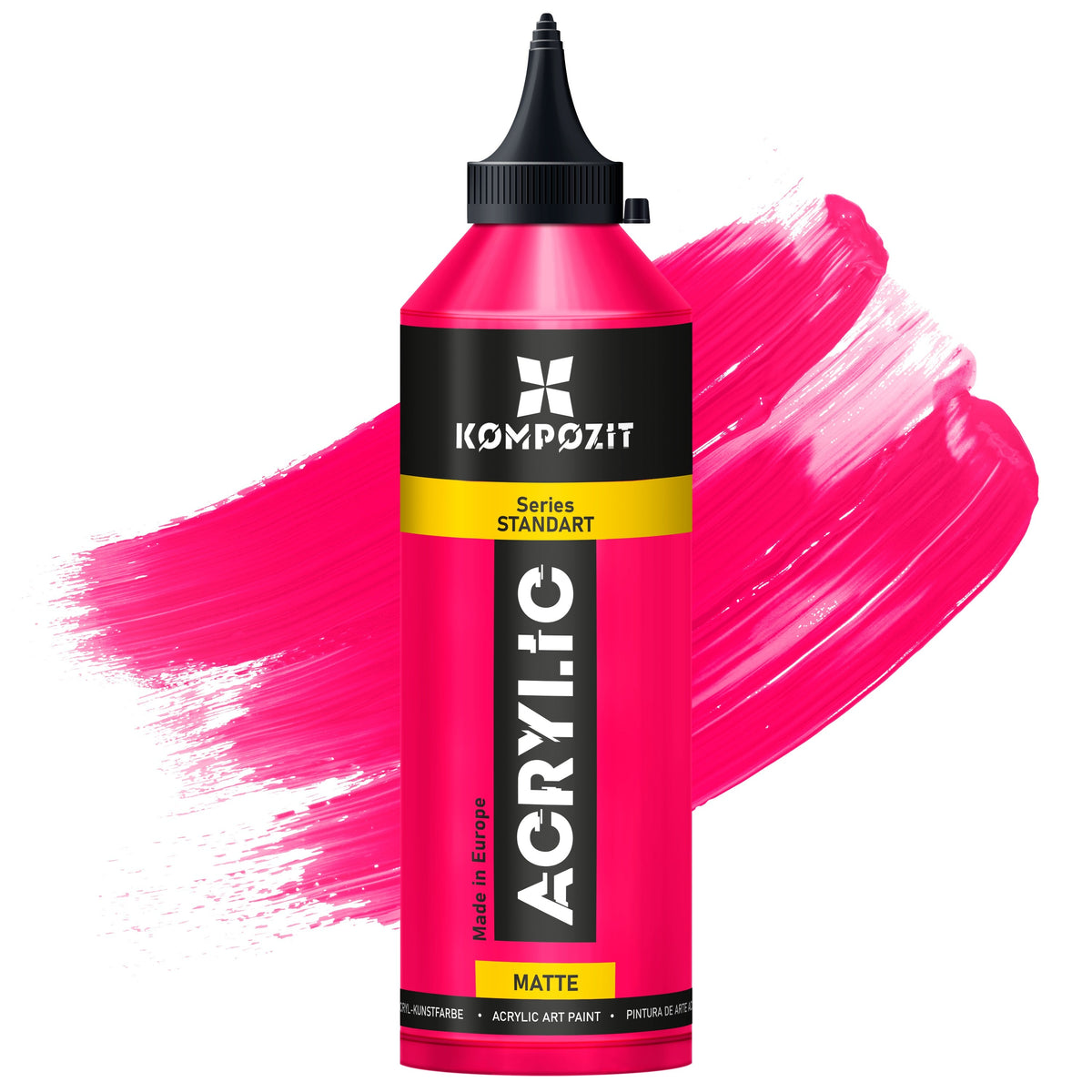 Akrylová farba Kompozit STANDART Fluorescent 500 ml – 114 Fluorescenčná ružová