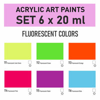 Sada akrylových farieb Kompozit STANDART Fluorescent 6 x 20 ml