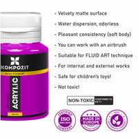 Sada akrylových farieb Kompozit STANDART Fluorescent 6 x 20 ml