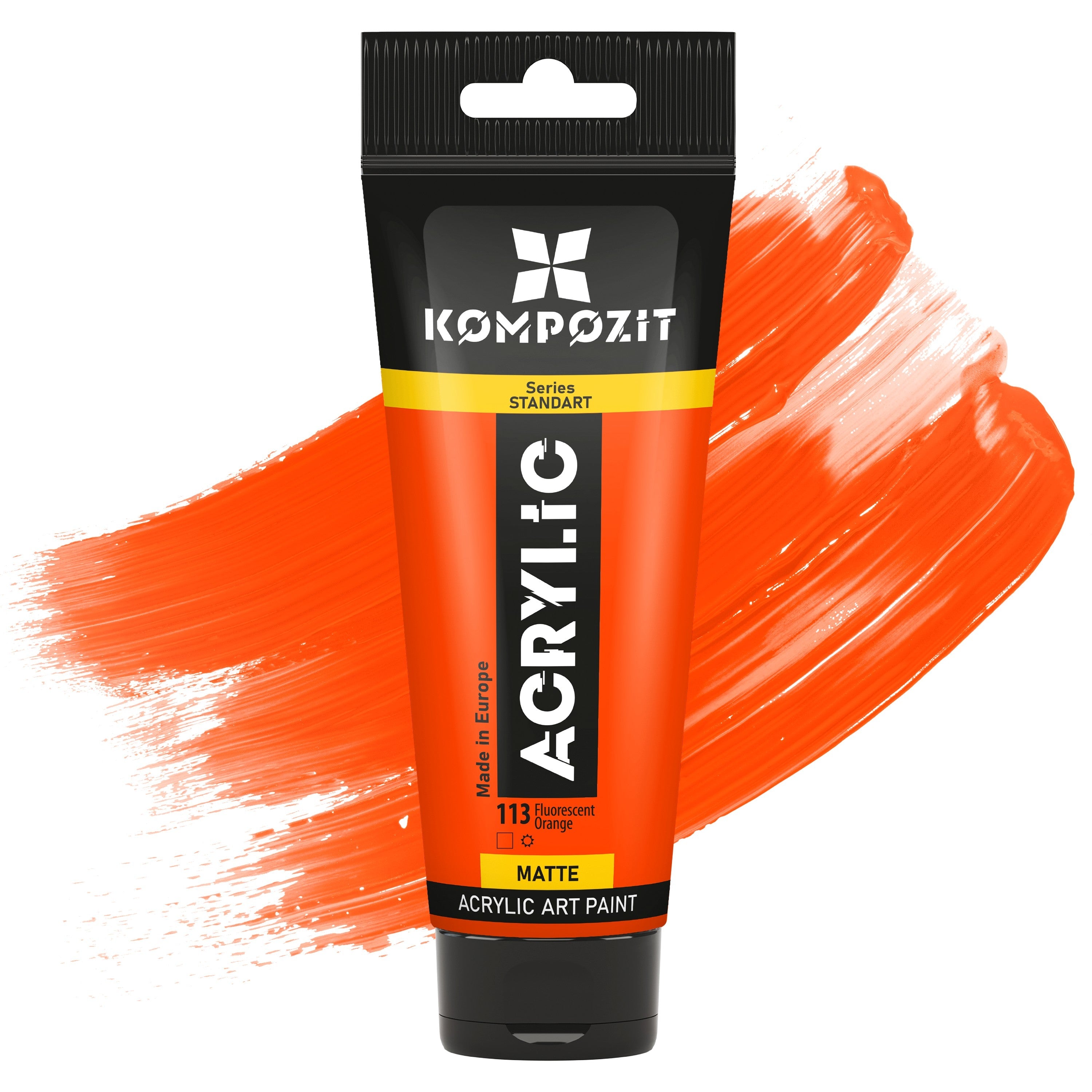Akrylová farba Kompozit STANDART Fluorescent 75 ml – 113 Fluorescenčná oranžová