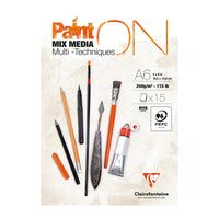 Blok na mix media Clairefontaine Paint'On 250 g/m² A6 - 15 listov