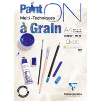 Blok na mix media Clairefontaine Paint'On a grain 250 g – 20 listov