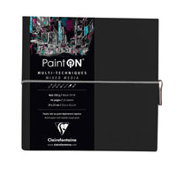 Blok papierov Clairefontaine Paint'On 250 g/m² 19 x 19 cm - 32 listov – Čierna