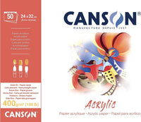 Canson akrylový blok CP Natural White 400 g/m² - 50 listov, 24 x 32 cm