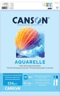 Canson akvarelový blok CP 224 g/m² A3 - 10 listov, lepený