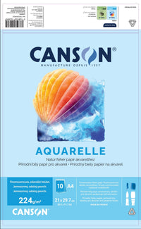 Canson akvarelový blok CP 224 g/m² 10 listov A4 lepený