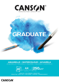 CANSON Graduate akvarelový blok CP 250 g - 20 listov, A4, lepený