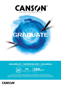Canson Graduate akvarelový blok CP 250 g - 20 listov, A5 lepený
