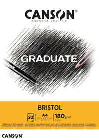 Kresliaci blok CANSON Graduate Bristol 180 g/m² A4 - 20 listov, lepený
