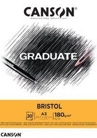 CANSON Graduate Bristol kresliaci blok 180 g/m² - 20 listov, A3, lepený