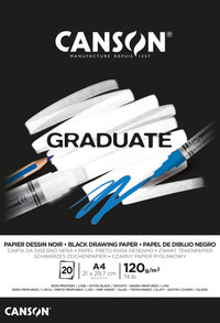 Canson Graduate čierny skicár 120 g/m² A4 lepený - 20 listov
