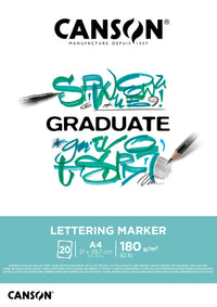 Blok na lettering a popisovače CANSON Graduate Lettering Marker 180 g/m² - A4, 20 listov