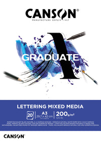 Canson Graduate Lettering Mix Media lepený blok A3 - 200 g/m², 20 listov
