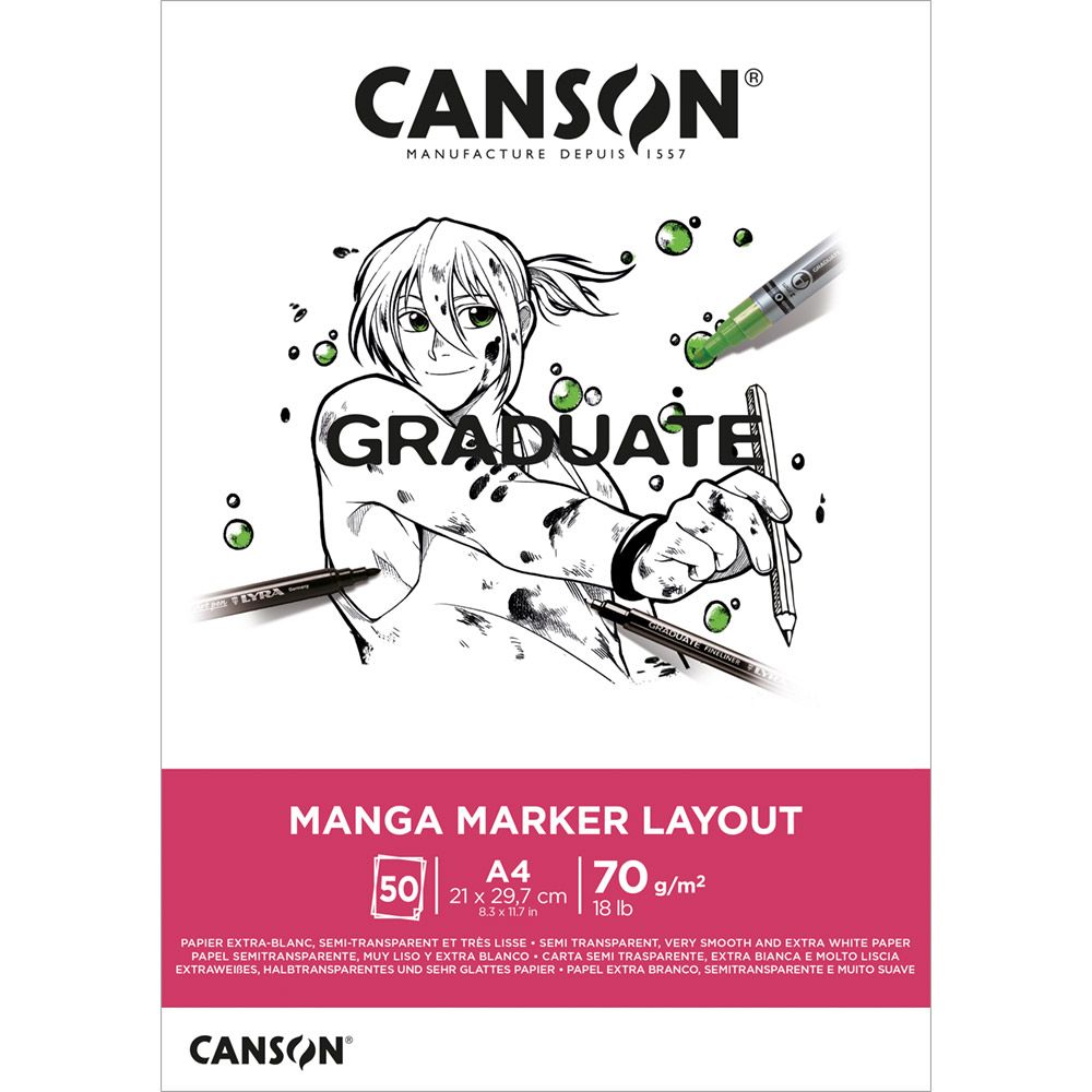 Canson Graduate Manga blok 200 g/m² - 30 listov, A4, lepený