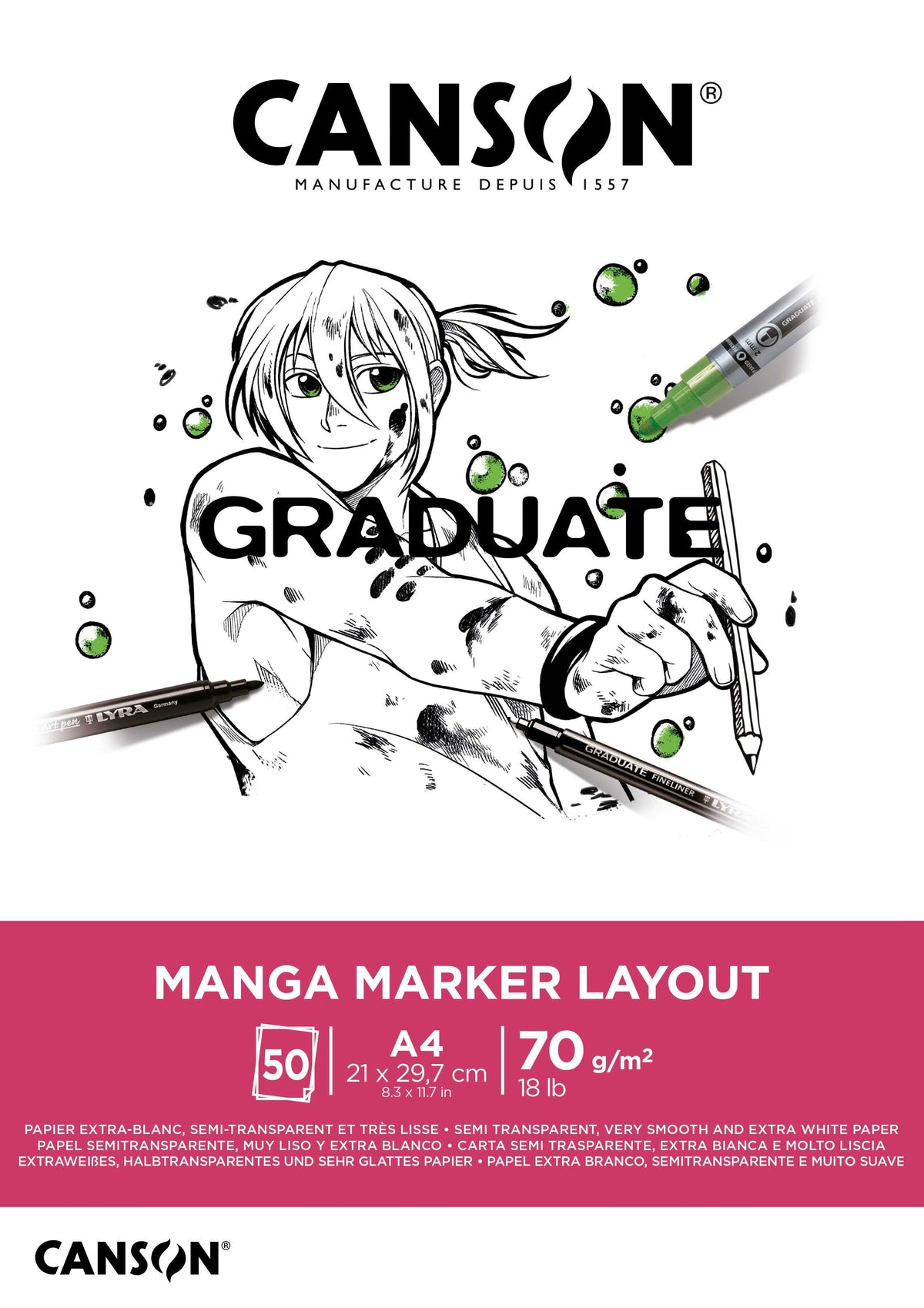 Canson Graduate Marker blok 70 g/m² 50 listov A4 lepený
