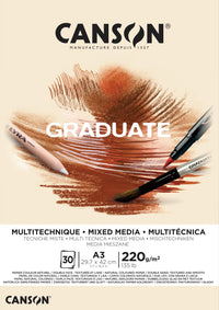 Canson Graduate Mix Media blok Natural 220 g 30L A3 lepený