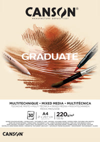 Canson Graduate Mix Media blok Natural 220 g 30 listov A4 lepený