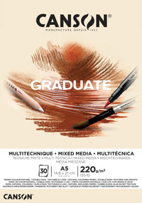Canson Graduate Mix Media blok Natural 220 g 30 listov A5 lepený