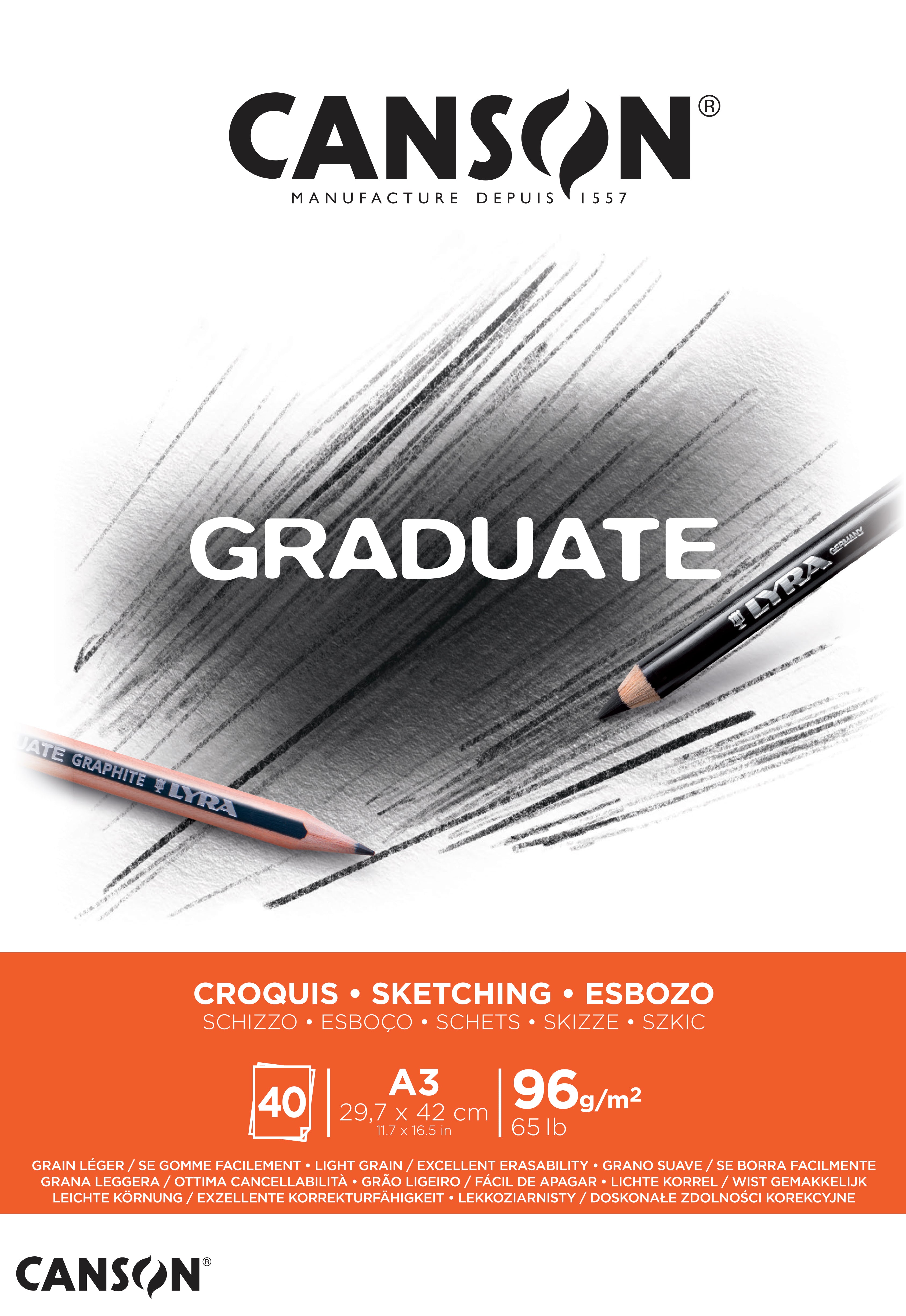 Canson Graduate skicár 96 g/m² 40L A3 lepený