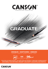 Skicár CANSON Graduate 96 g/m² A4 lepený - 40 listov