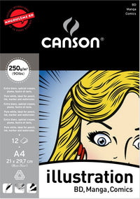 CANSON Illustration blok 250 g A3 lepený - 12 listov