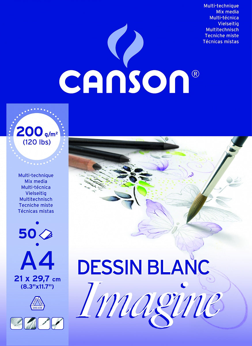 CANSON Imagine skicár 200 g/m² 50L A4 jemnozrnný lepený