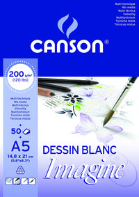 Canson Imagine skicár 200 g/m² 50 listov A5 jemnozrnný lepený