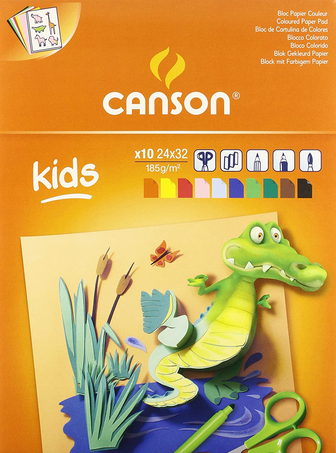 CANSON Kids farebný skicár 185 g/m² - 10 listov, 24 x 32 cm