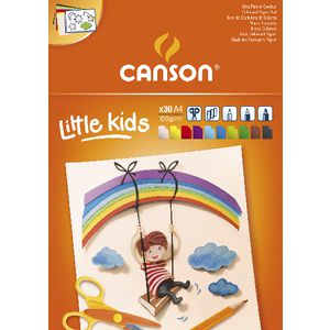 Farebný skicár CANSON Kids A4 - 120 g/m², 30 listov, mix 10 farieb