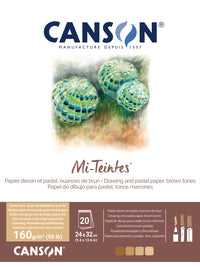 Blok farebných papierov CANSON Mi-Teintes 160 g/m² 24 x 32 cm Earth - 20 listov