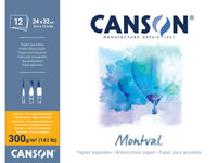 CANSON Montval akvarelový blok CP 300 g/m² - 12 listov, 24 x 32 cm, lepený