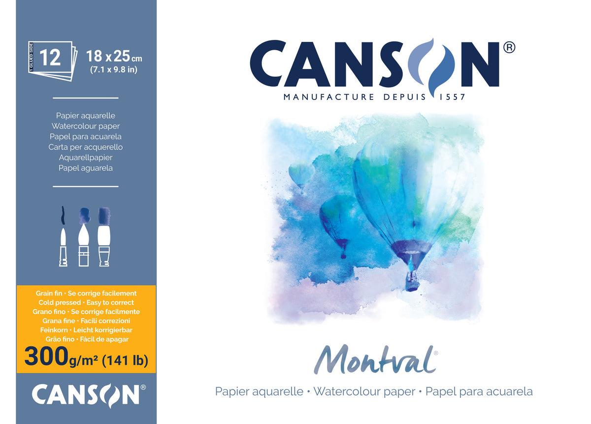 CANSON Montval akvarelový blok CP 300 g/m² - 12 listov, 18 x 25 cm