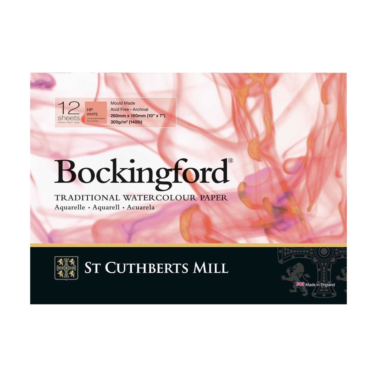 CANSON St Cuthberts Bockingford akvarelový blok hladký (HP) biely 300 g/m² 12 listov