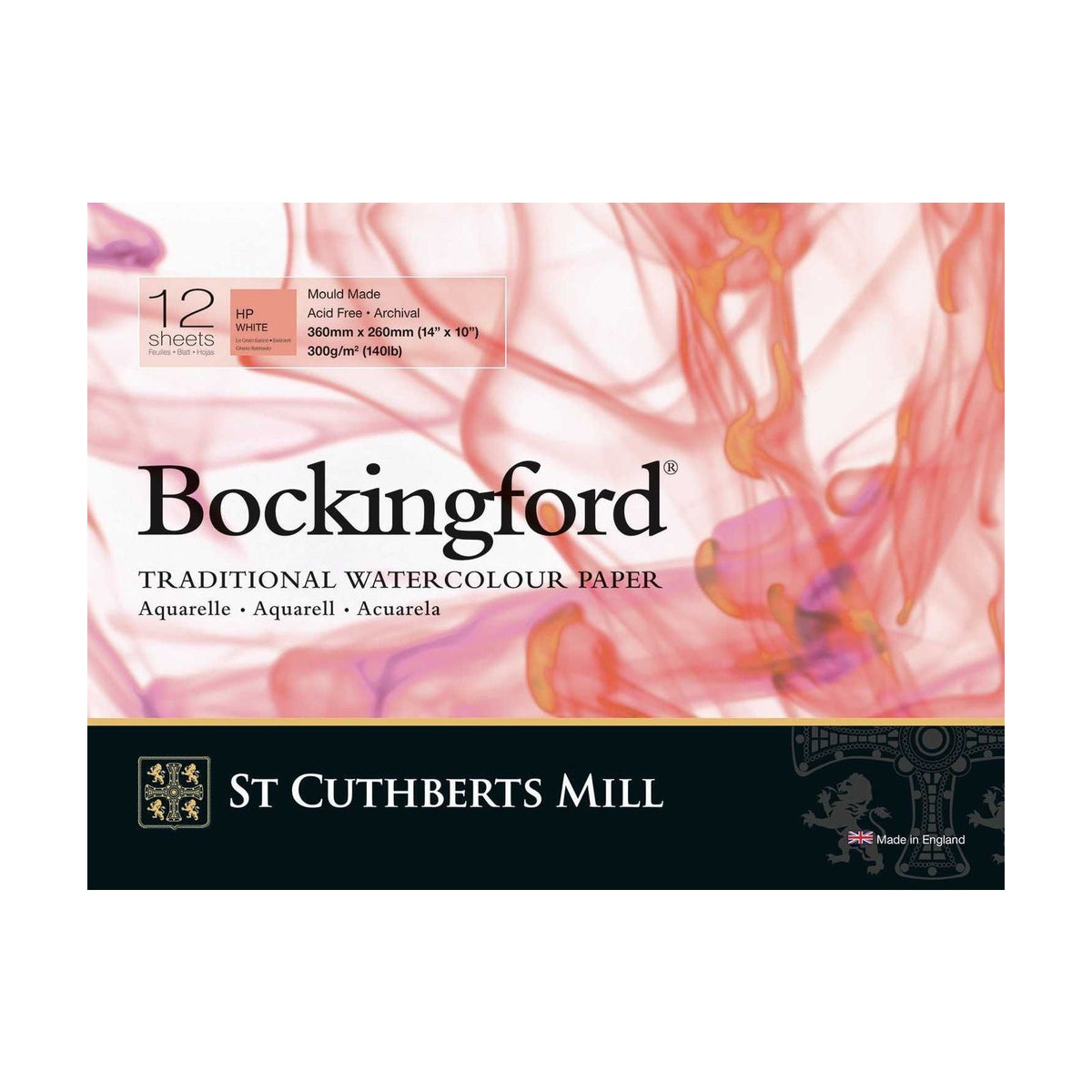CANSON St Cuthberts Bockingford akvarelový blok hladký (HP) biely 300 g/m² 12 listov