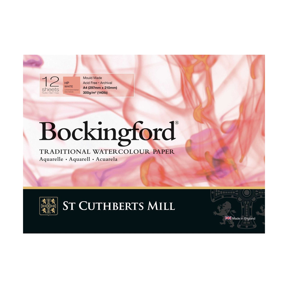 CANSON St Cuthberts Bockingford akvarelový blok hladký (HP) biely 300 g/m² 12 listov