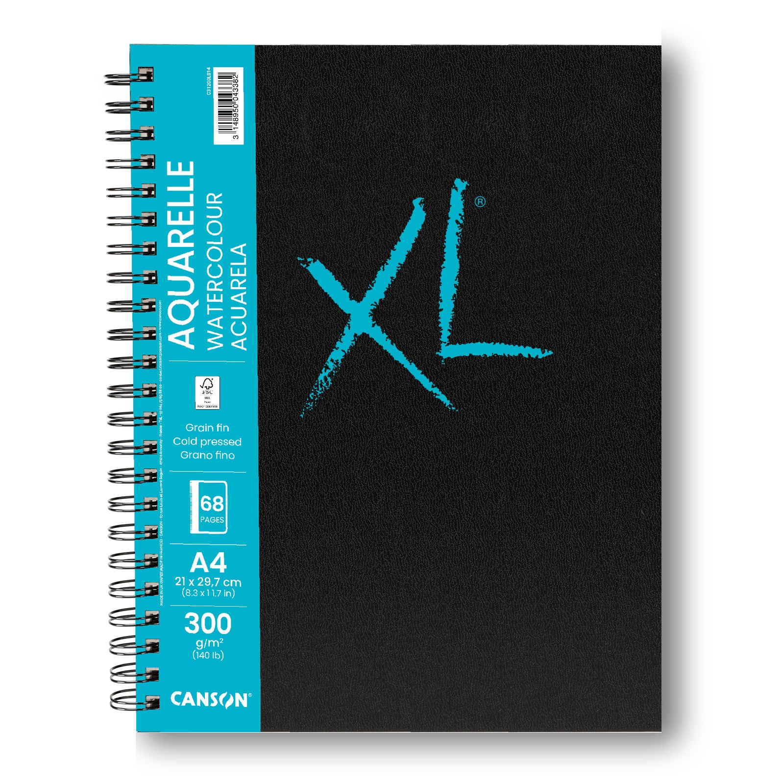 Canson XL Aquarelle akvarelový blok so špirálou A4 300 g 68 listov