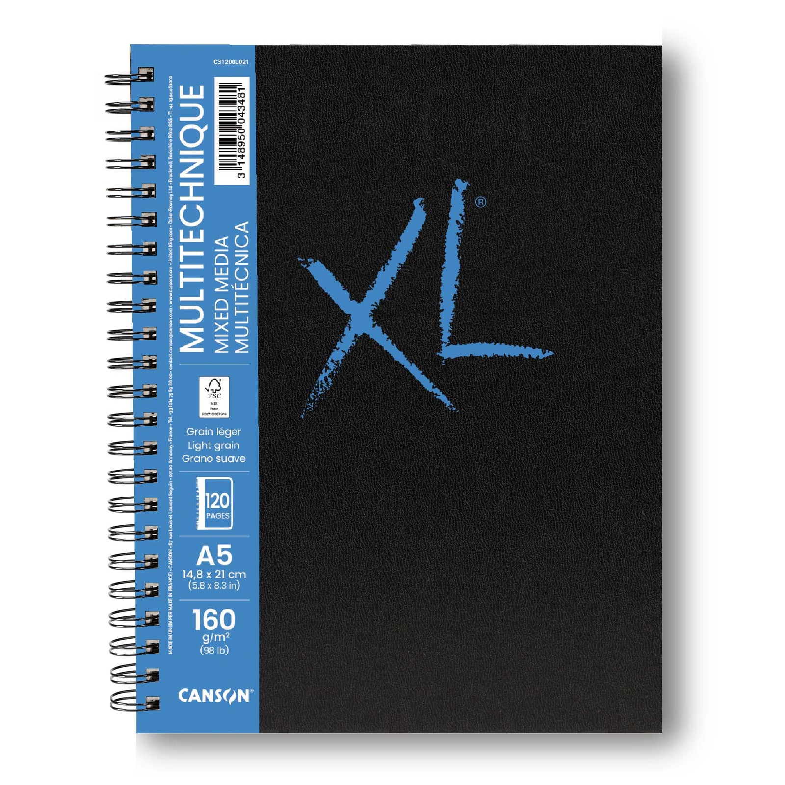 Canson XL Mix Media lepený blok 160 g - 120 listov, A5