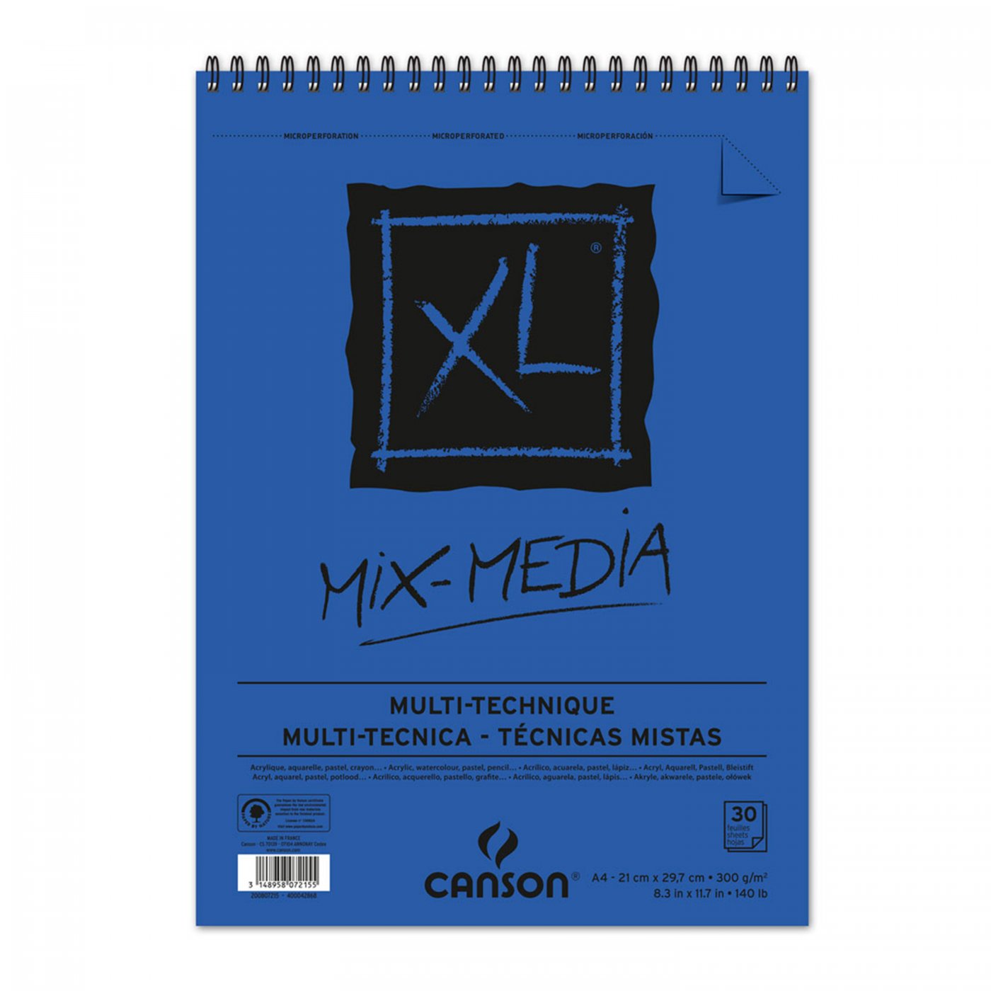 Canson XL Mix Media blok 300 g/m² 30L A4 so špirálovou väzbou