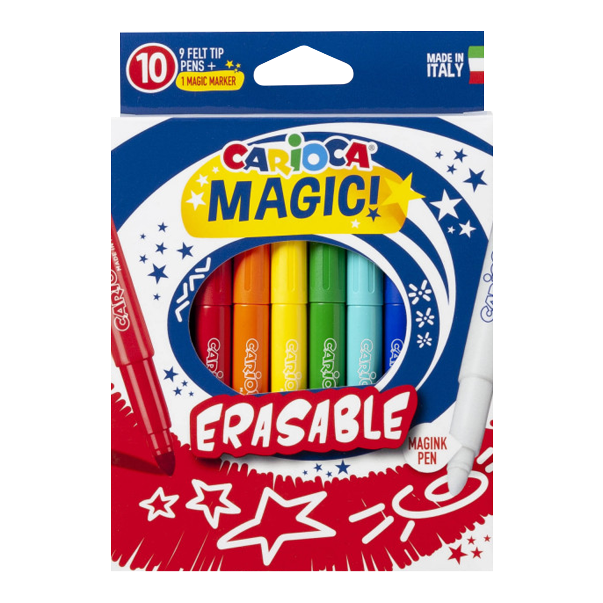 Carioca magické fixky - zmazateľné, 10 ks, mix farieb