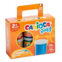 Carioca prstové farby Baby 2+, papierový kufrík, 6 × 80 ml
