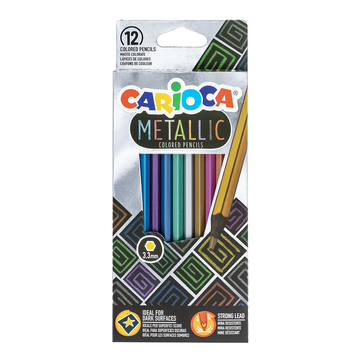 Carioca šesťhranné pastelky Metallic, 12 ks