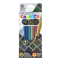 Carioca šesťhranné pastelky Metallic, 12 ks