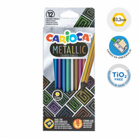 Carioca šesťhranné pastelky Metallic, 12 ks