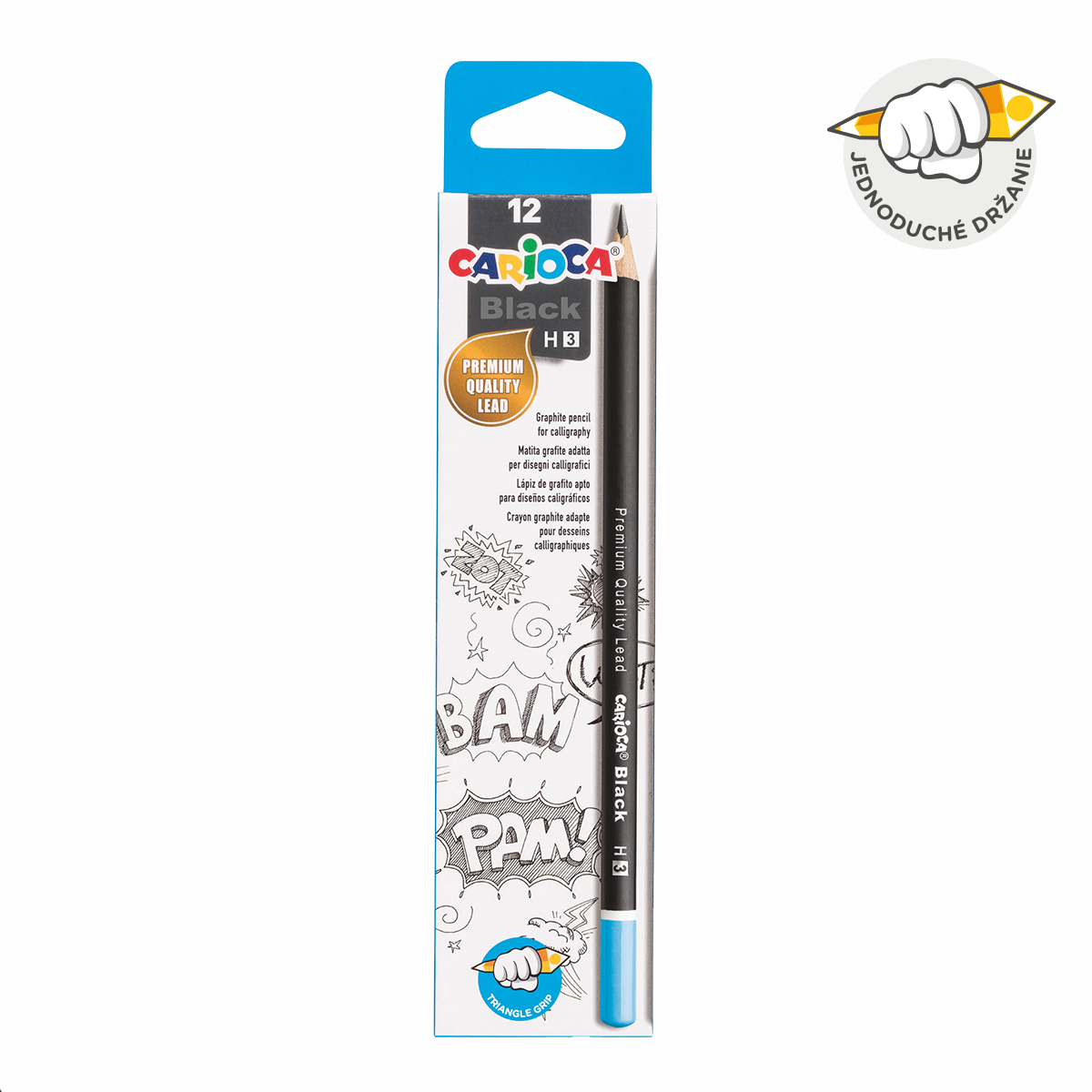 Carioca trojhranná ceruzka Black, 12 ks – 3/H