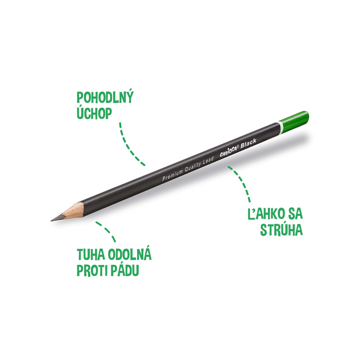 Carioca trojhranná ceruzka Black, 12 ks