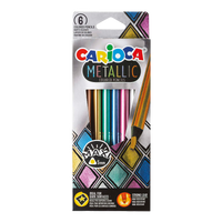 Carioca Metallic driekantige kleurpotloden, 6 stuks – afbeelding 2