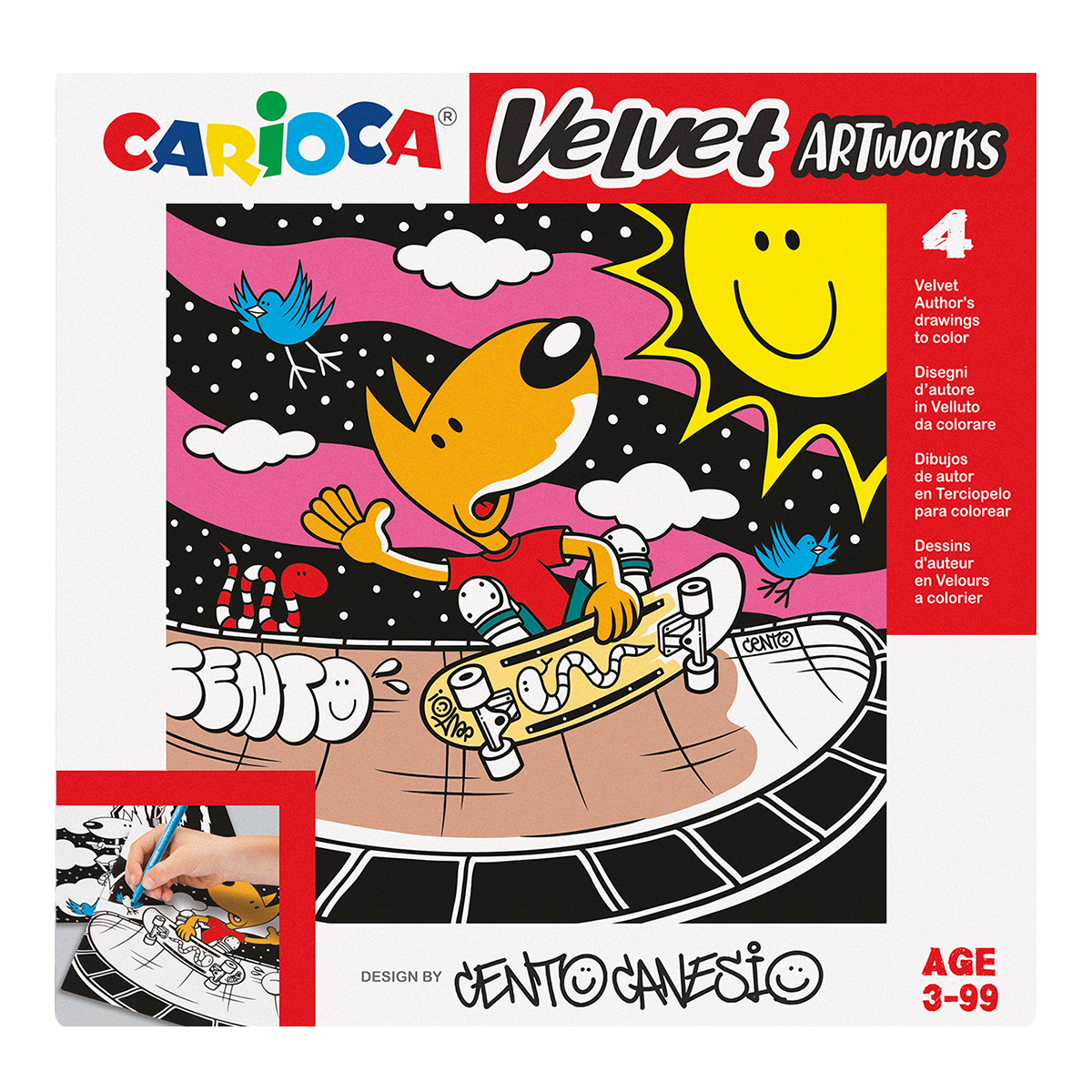 Carioca zamatové maľovanky 4 ks – CENTO Sport