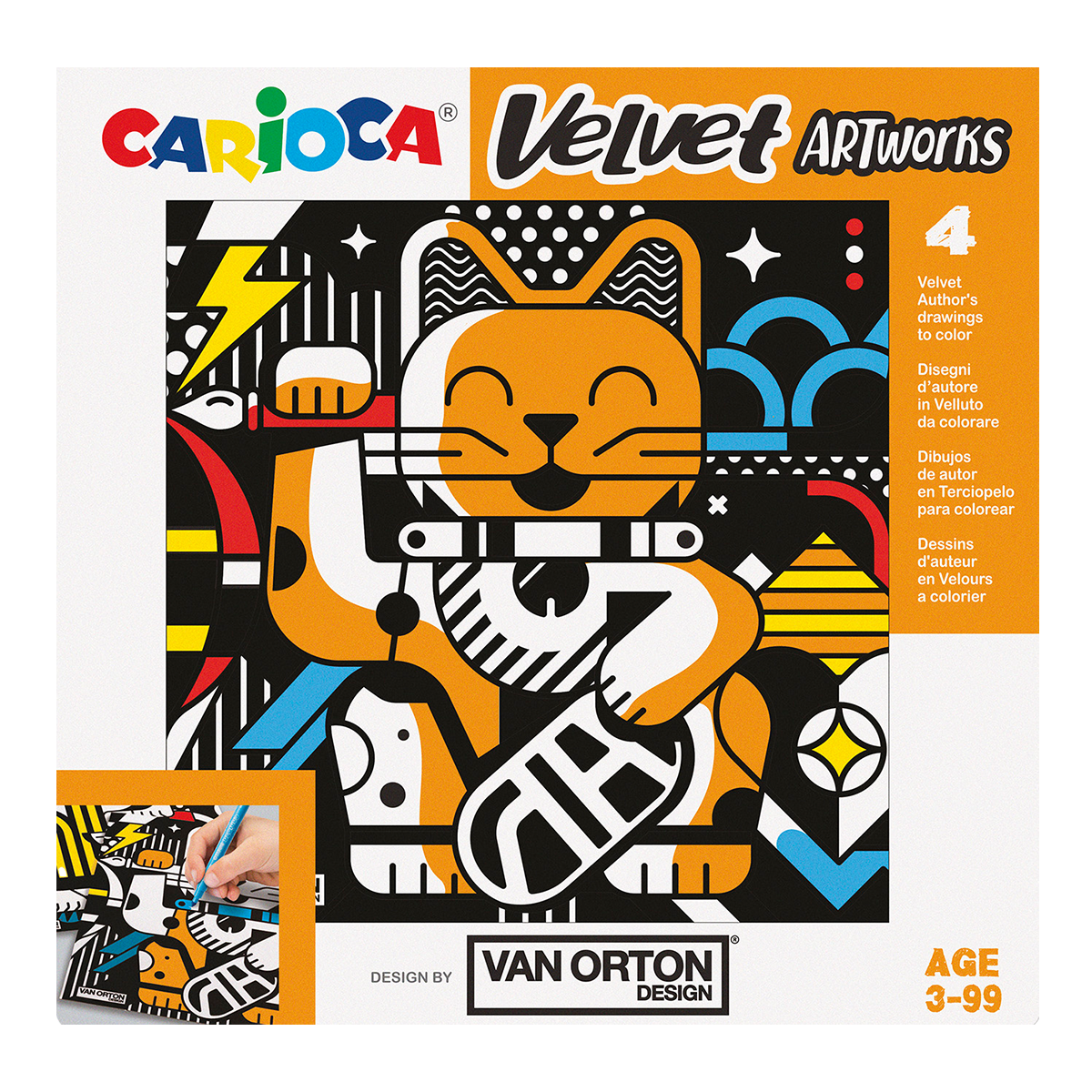 Carioca zamatové maľovanky 4 ks – VAN ORTON Art