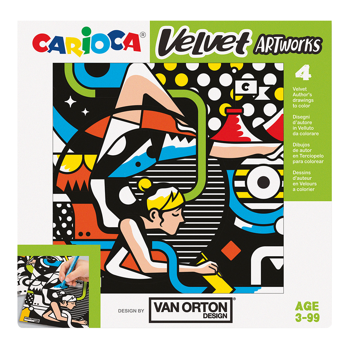 Carioca zamatové maľovanky 4 ks – VAN ORTON Street