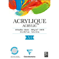 CLAIREFONTAINE akrylový blok 360 g/m² 10 listov A4 lepený